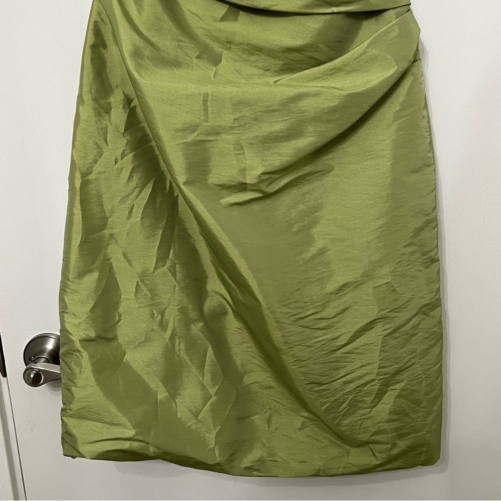 Davinci Womens Dress 6 Green One Shoulder Cocktail Prom Evening Formal - Picture 2 of 10